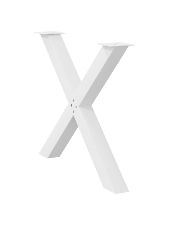 Ruokapöydän jalat x-muotoiset 3 kpl valkoinen 90x(72-73) cm teräs
