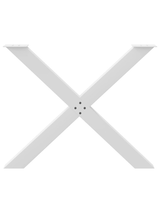 Ruokapöydän jalat x-muotoiset 3 kpl valkoinen 90x(72-73) cm teräs