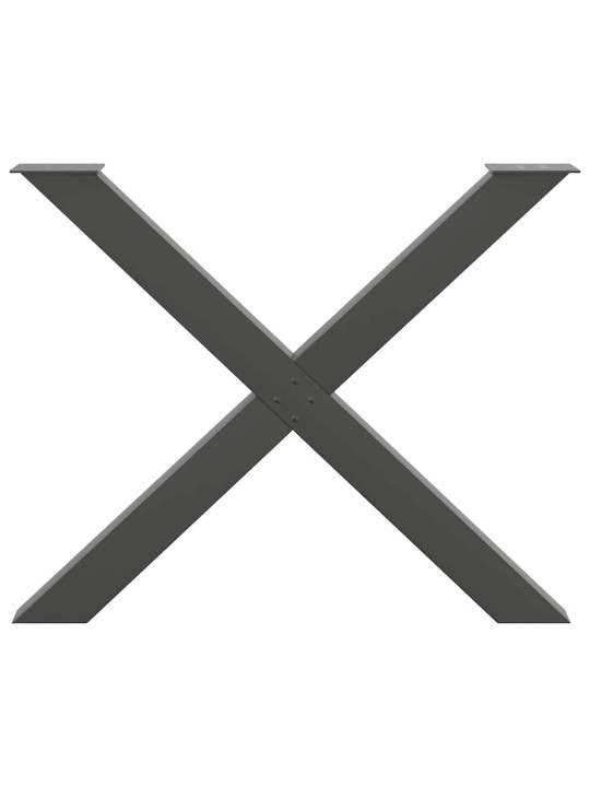 Ruokapöydän jalat x-muotoiset 3 kpl antrasiitti 90x(72-73) cm teräs