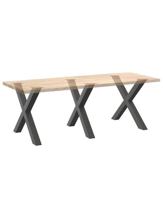 Ruokapöydän jalat x-muotoiset 3 kpl antrasiitti 90x(72-73) cm teräs