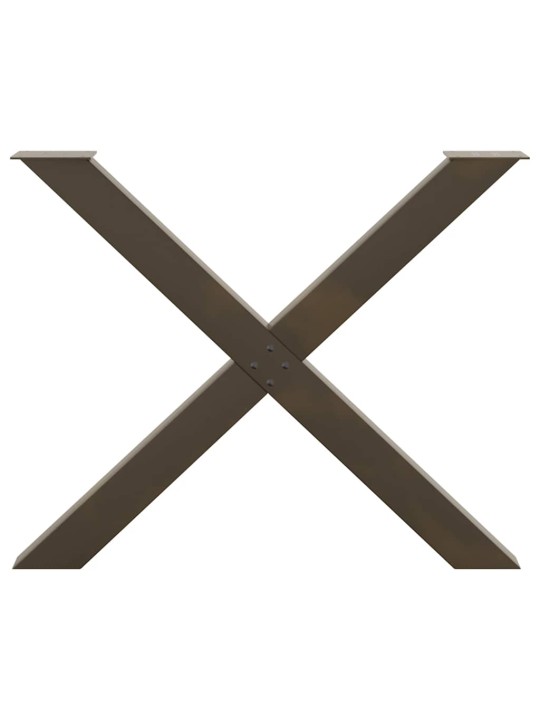Ruokapöydän jalat x-muotoiset 3 kpl luonnonvärinen teräs 90x(72-73) cm teräs
