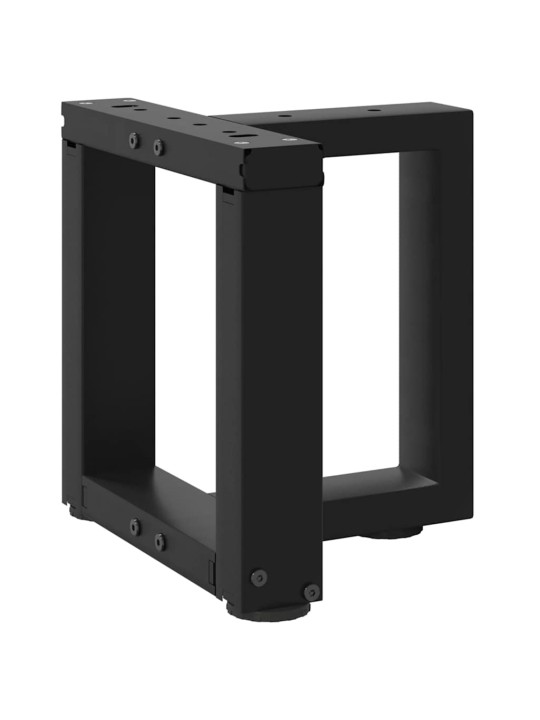 Sohvapöydän jalat t-muotoiset 2 kpl musta 30x25x(30-31) cm teräs