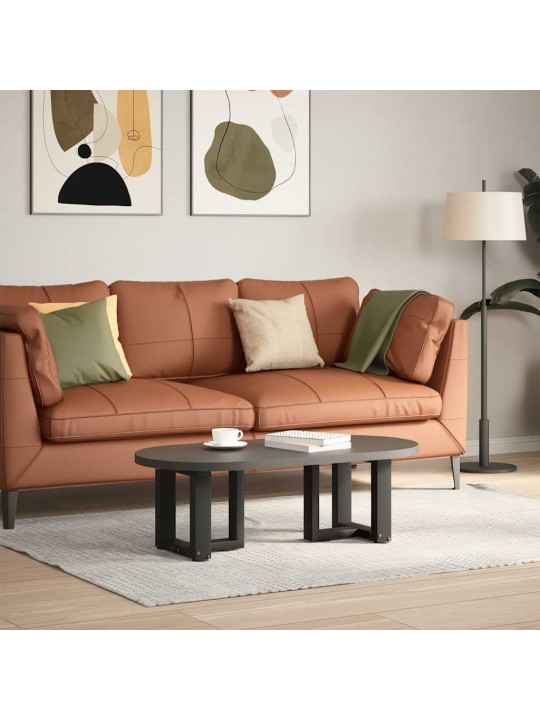Sohvapöydän jalat t-muotoiset 2 kpl musta 30x25x(30-31) cm teräs