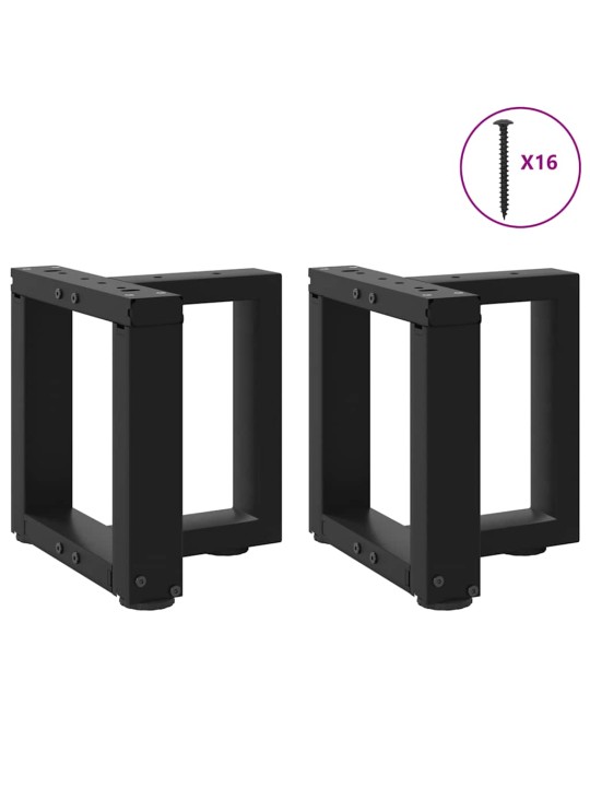 Sohvapöydän jalat t-muotoiset 2 kpl musta 30x25x(30-31) cm teräs