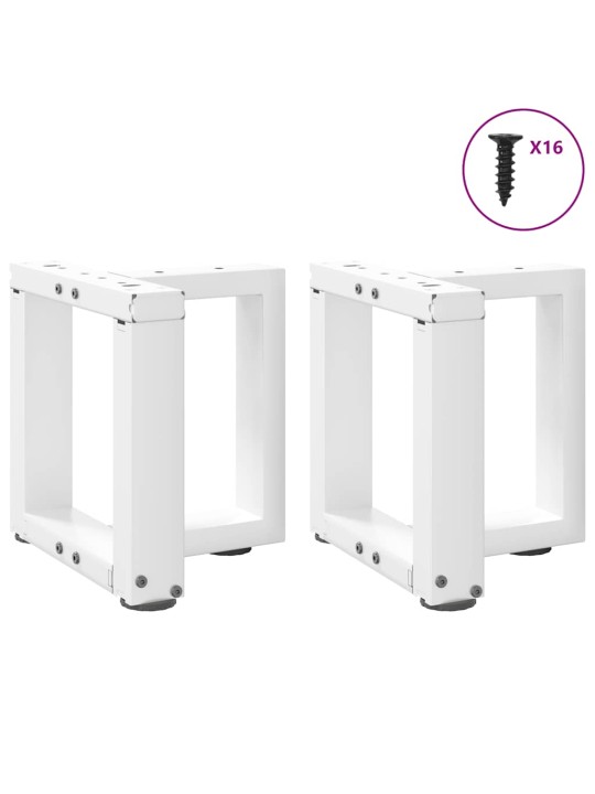 Sohvapöydän jalat t-muotoiset 2 kpl valkoinen 30x25x(30-31) cm teräs