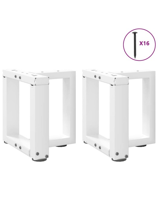 Sohvapöydän jalat t-muotoiset 2 kpl valkoinen 30x25x(30-31) cm teräs