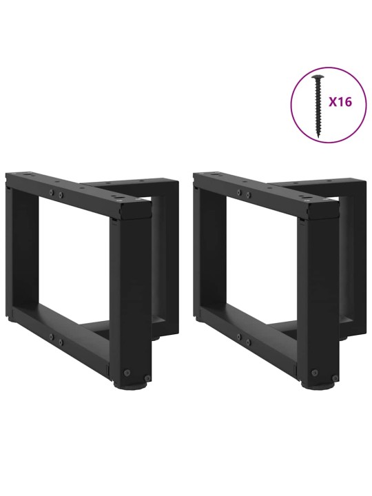 Sohvapöydän jalat t-muotoiset 2 kpl musta 40x25x(30-31) cm teräs