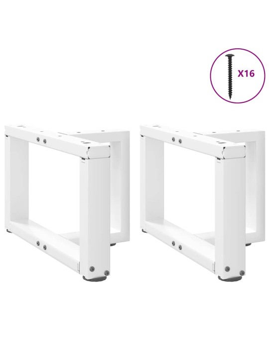 Sohvapöydän jalat t-muotoiset 2 kpl valkoinen 40x25x(30-31) cm teräs