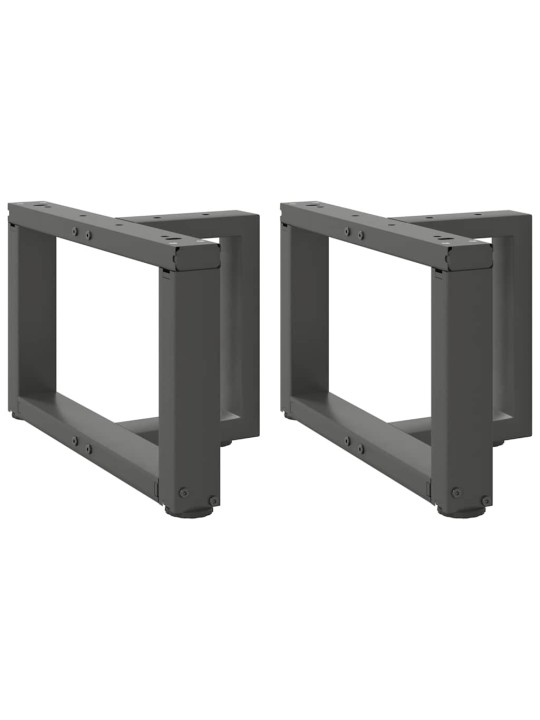 Sohvapöydän jalat t-muotoiset 2 kpl antrasiitti 40x25x(30-31) cm teräs