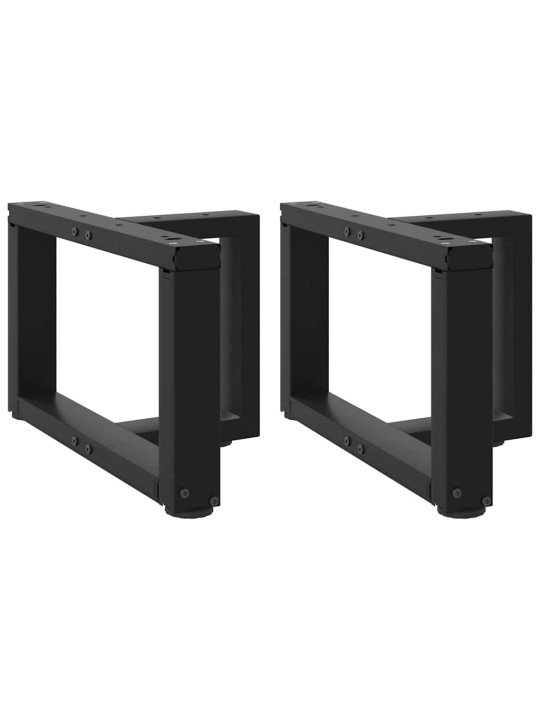 Sohvapöydän jalat t-muotoiset 2 kpl musta 50x25x(30-31) cm teräs