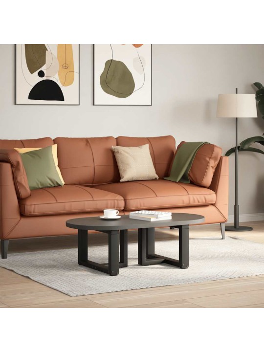 Sohvapöydän jalat t-muotoiset 2 kpl musta 50x25x(30-31) cm teräs