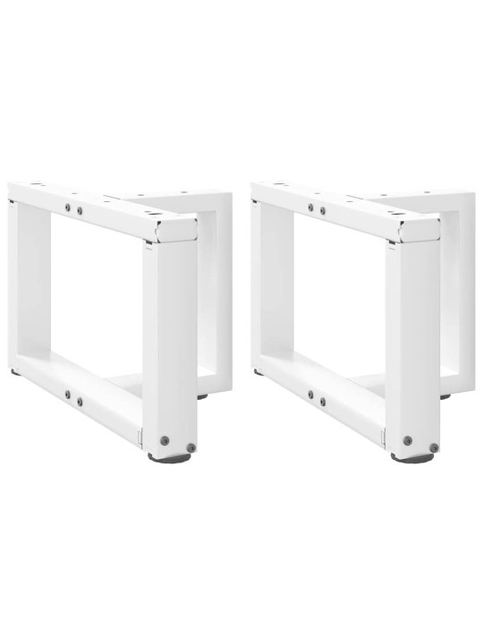 Sohvapöydän jalat t-muotoiset 2 kpl valkoinen 50x25x(30-31) cm teräs