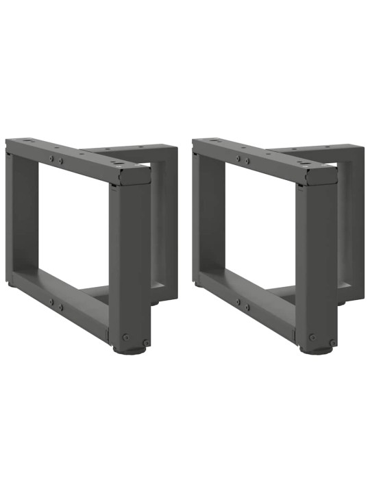 Sohvapöydän jalat t-muotoiset 2 kpl antrasiitti 50x25x(30-31) cm teräs
