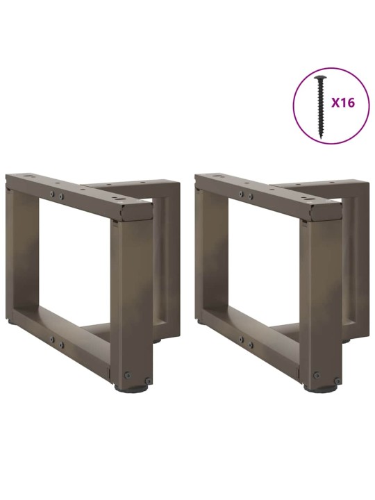 Sohvapöydän jalat t-muotoiset 2 kpl musta 50x25x(30-31) cm teräs