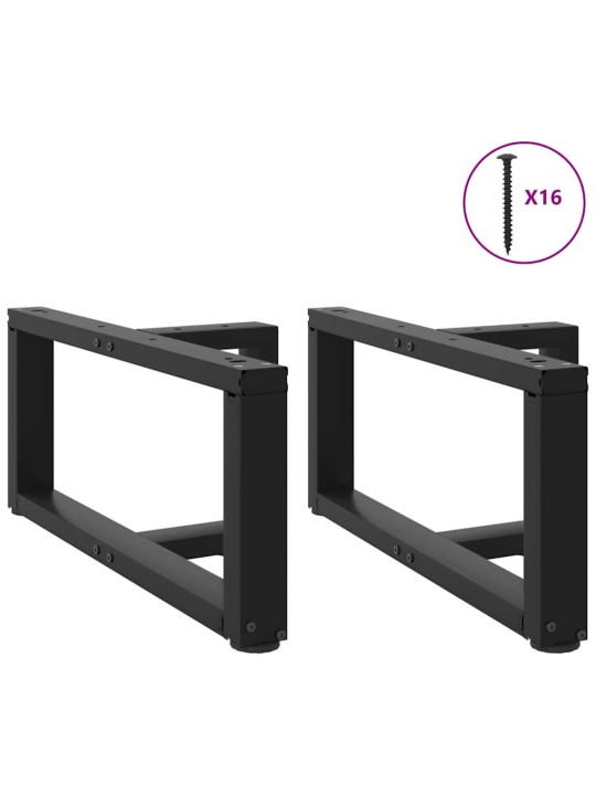 Sohvapöydän jalat t-muotoiset 2 kpl musta 60x25x(30-31) cm teräs