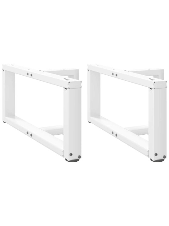 Sohvapöydän jalat t-muotoiset 2 kpl valkoinen 60x25x(30-31) cm teräs