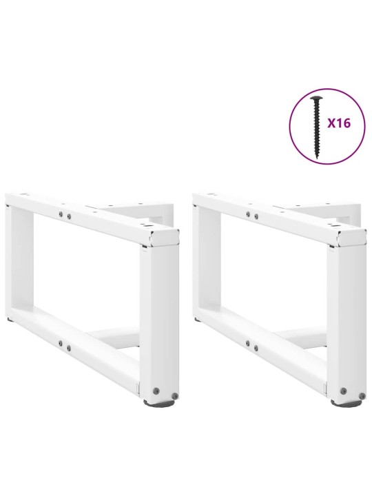 Sohvapöydän jalat t-muotoiset 2 kpl valkoinen 60x25x(30-31) cm teräs