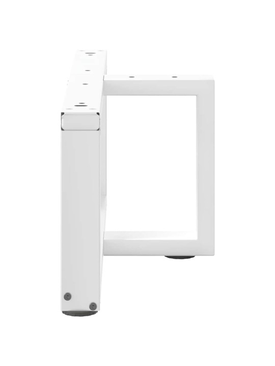 Sohvapöydän jalat t-muotoiset 2 kpl valkoinen 60x25x(30-31) cm teräs