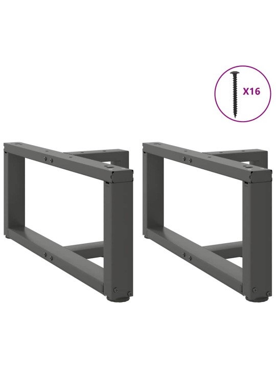 Sohvapöydän jalat t-muotoiset 2 kpl antrasiitti 60x25x(30-31) cm teräs