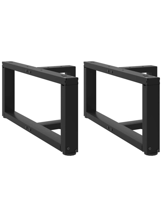 Sohvapöydän jalat t-muotoiset 2 kpl musta 70x25x(30-31) cm teräs