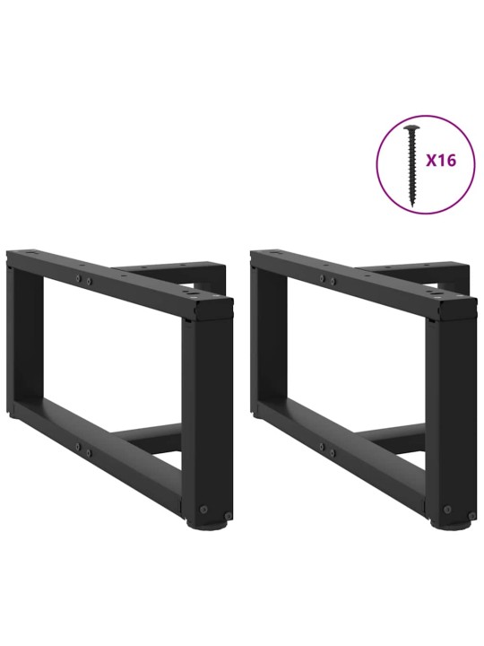Sohvapöydän jalat t-muotoiset 2 kpl musta 70x25x(30-31) cm teräs
