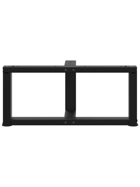 Sohvapöydän jalat t-muotoiset 2 kpl musta 70x25x(30-31) cm teräs
