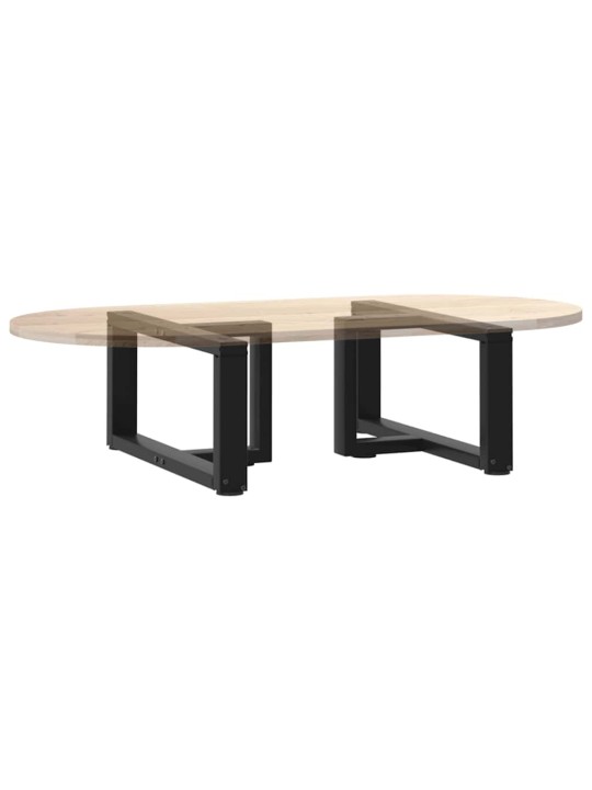 Sohvapöydän jalat t-muotoiset 2 kpl musta 70x25x(30-31) cm teräs