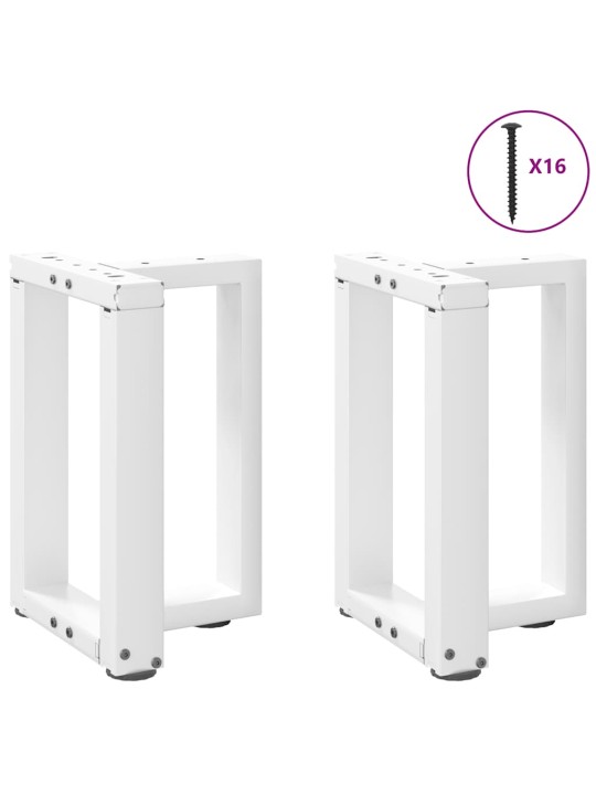 Sohvapöydän jalat t-muotoiset 2 kpl valkoinen 28x25x(42-43) cm teräs