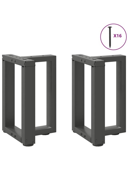 Sohvapöydän jalat t-muotoiset 2 kpl antrasiitti 28x25x(42-43) cm teräs