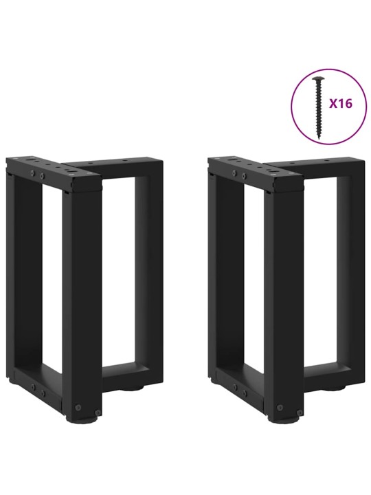 Sohvapöydän jalat t-muotoiset 2 kpl musta 38x25x(42-43) cm teräs