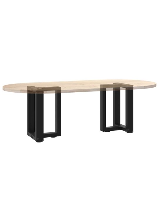 Sohvapöydän jalat t-muotoiset 2 kpl musta 38x25x(42-43) cm teräs