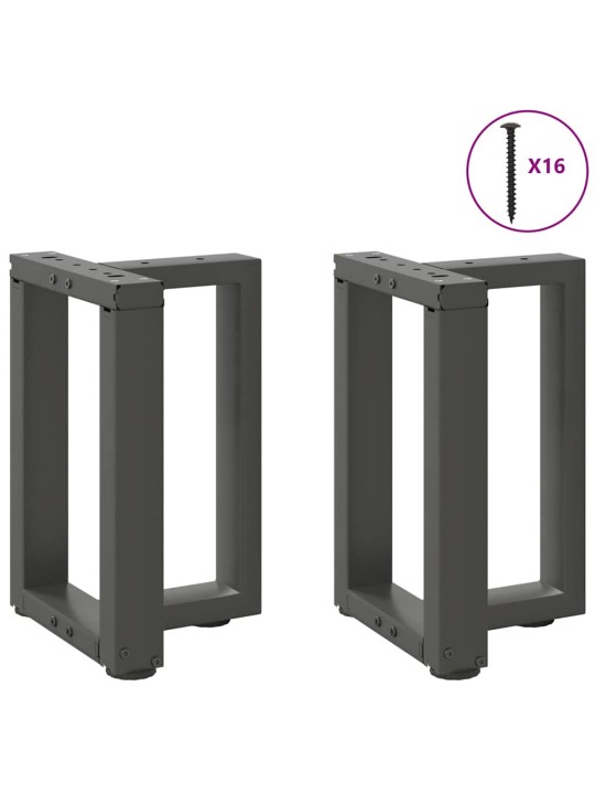 Sohvapöydän jalat t-muotoiset 2 kpl antrasiitti 38x25x(42-43) cm teräs