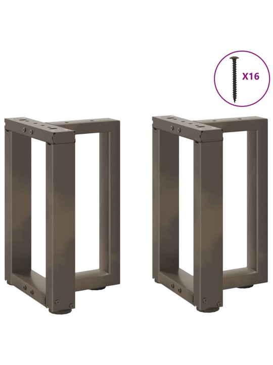 Sohvapöydän jalat t-muotoiset 2 kpl musta 38x25x(42-43) cm teräs