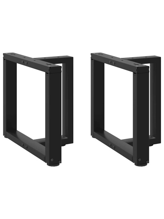 Sohvapöydän jalat t-muotoiset 2 kpl musta 50x25x(42-43) cm teräs