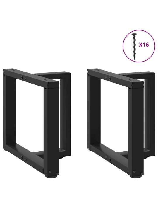Sohvapöydän jalat t-muotoiset 2 kpl musta 50x25x(42-43) cm teräs