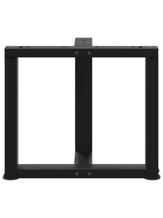 Sohvapöydän jalat t-muotoiset 2 kpl musta 50x25x(42-43) cm teräs