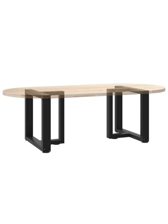 Sohvapöydän jalat t-muotoiset 2 kpl musta 50x25x(42-43) cm teräs