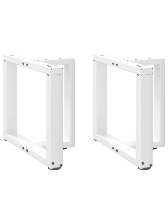 Sohvapöydän jalat t-muotoiset 2 kpl valkoinen 50x25x(42-43) cm teräs