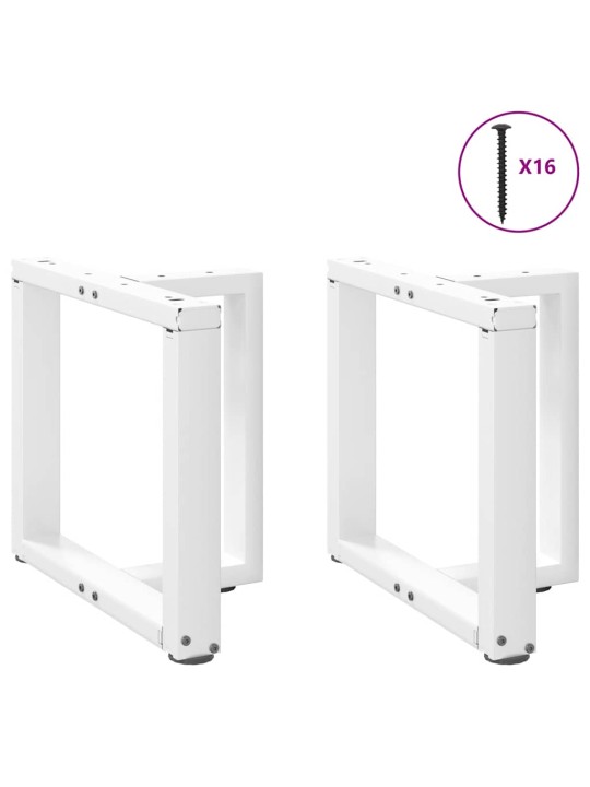 Sohvapöydän jalat t-muotoiset 2 kpl valkoinen 50x25x(42-43) cm teräs