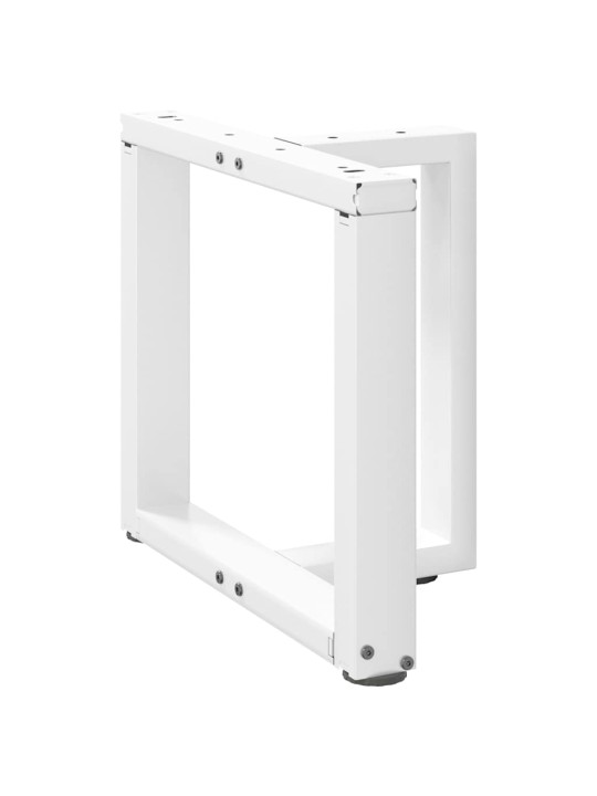 Sohvapöydän jalat t-muotoiset 2 kpl valkoinen 50x25x(42-43) cm teräs