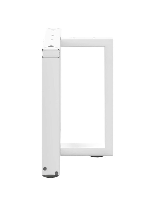 Sohvapöydän jalat t-muotoiset 2 kpl valkoinen 50x25x(42-43) cm teräs