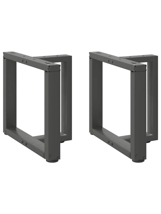 Sohvapöydän jalat t-muotoiset 2 kpl antrasiitti 50x25x(42-43) cm teräs