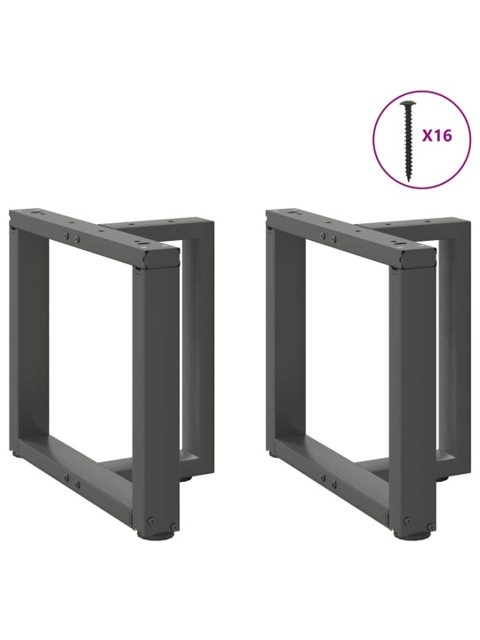 Sohvapöydän jalat t-muotoiset 2 kpl antrasiitti 50x25x(42-43) cm teräs