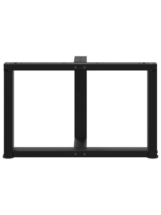 Sohvapöydän jalat t-muotoiset 2 kpl musta 60x25x(42-43) cm teräs