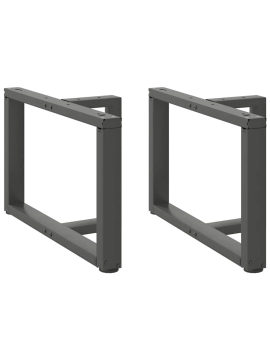 Sohvapöydän jalat t-muotoiset 2 kpl antrasiitti 60x25x(42-43) cm teräs