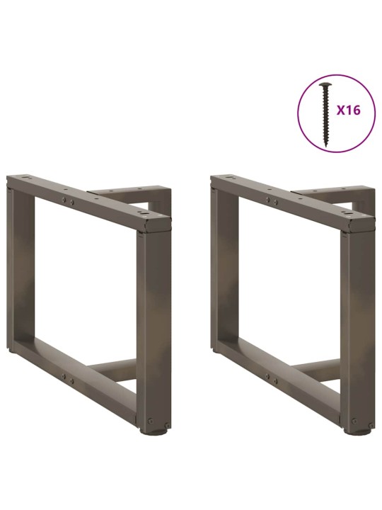Sohvapöydän jalat t-muotoiset 2 kpl musta 60x25x(42-43) cm teräs