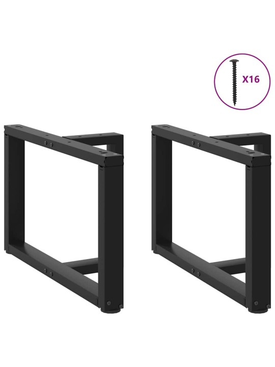 Sohvapöydän jalat t-muotoiset 2 kpl musta 70x25x(42-43) cm teräs
