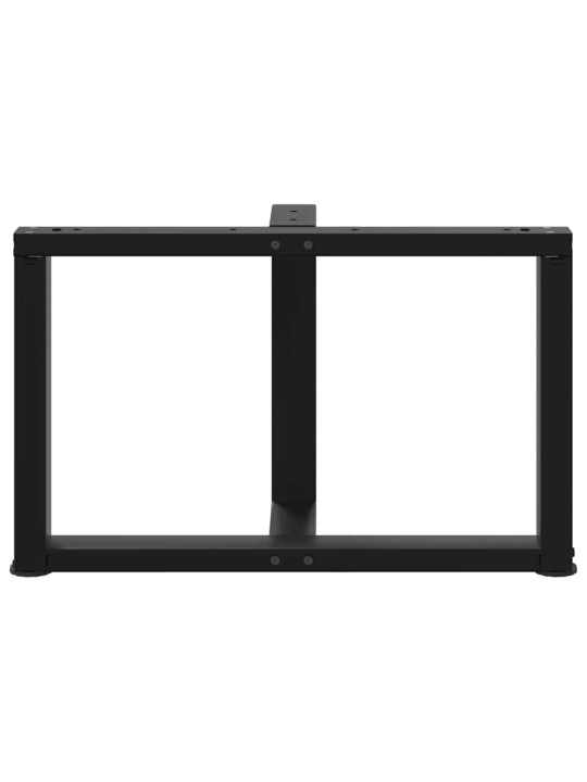 Sohvapöydän jalat t-muotoiset 2 kpl musta 70x25x(42-43) cm teräs