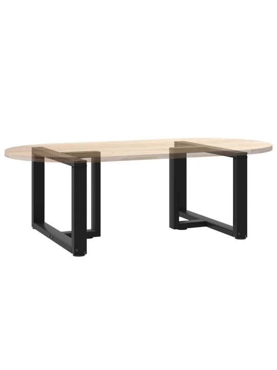 Sohvapöydän jalat t-muotoiset 2 kpl musta 70x25x(42-43) cm teräs