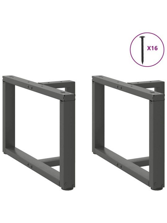 Sohvapöydän jalat t-muotoiset 2 kpl antrasiitti 70x25x(42-43) cm teräs